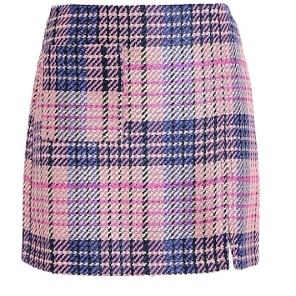 Women's Topshop Petite Check Mini-Skirt with Pocket in Purple/Pink Size 4 - Picture 13 of 14